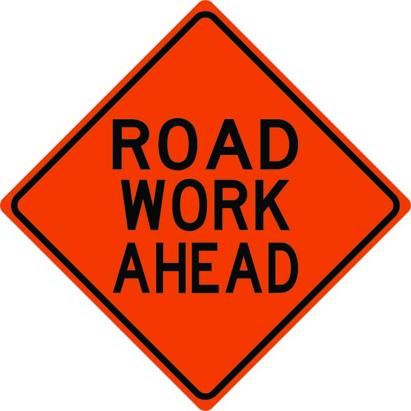 Road Work Ahead Sign Model Sign