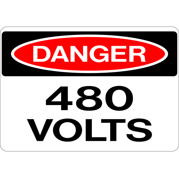 Electrical Signs 480 Volts Model Sign