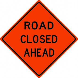 Road Closed Ahead Sign | Model Sign